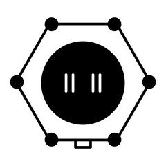 hexagon black fill icon