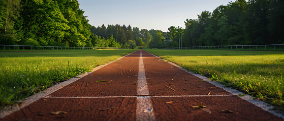Motivated Track and Field Coach Training Athletes in Sprinting and Endurance Running on a Track