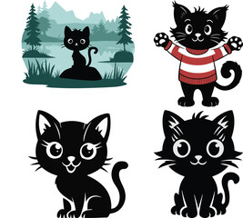 Obraz premium Cute cat mascot character vector design