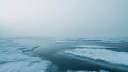 Fototapeta premium Frozen Arctic Landscape with Mist
