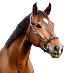Obraz premium Transparent cutout with an isolated horse face on a white backdrop