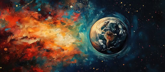 Our distinctive planet Mixed media art