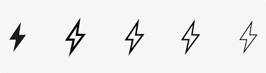 Lightning set, electric icon vector. power icon. energy sign
