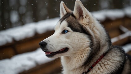 Naklejka premium siberian husky dog