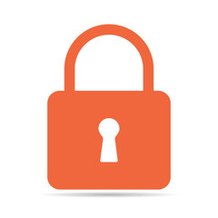 Lock classic design shadow icon, keyhole web button shape, secure vector illustration