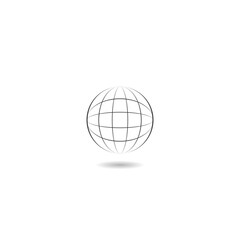 Simple Globe line icon with shadow
