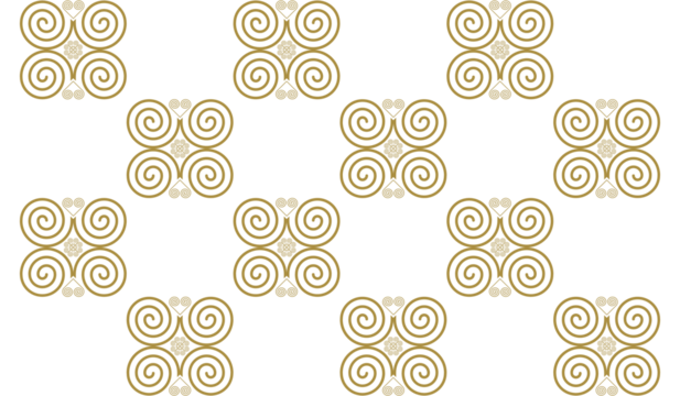Ethnic fabric pattern, snail pattern, gold tone, used for printing to assemble clothes and other things as needed.