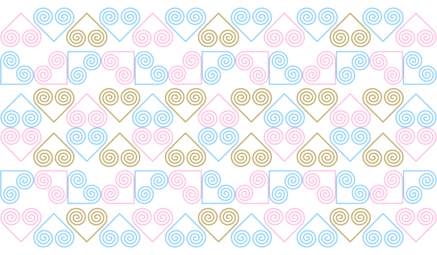 Ethnic fabric pattern, snail pattern, pastel color tone, used for printing to assemble clothes and other things as needed.