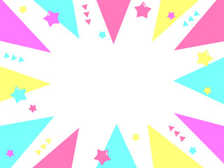 かわいい集中線02　カラフルポップ柄