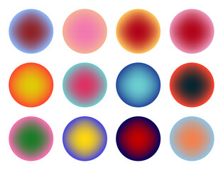 Set of gradient abstract shapes. Round vector frames with aura for design social post, background, posters, ads, web banners. Trendy gradient circles. Multicolor Futuristic Abstract Backgrounds