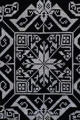 Handcraft Seamless pattern design with cross stitch embroidery.