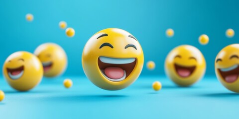 Naklejka premium Fun emoji social media reaction character. Online chat response symbol