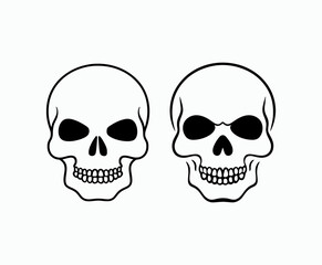 Fototapeta premium Skull EPS vector art silhouette illustration template on a white background