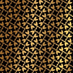 Islamic seamless pattern black gold background