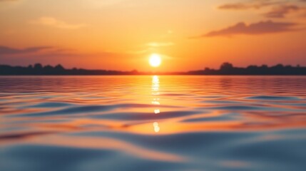 Obraz premium A Beautiful Blurred Sunset Over Water Creating a Warm and Serene Atmosphere Perfect for Relaxation or Meditation