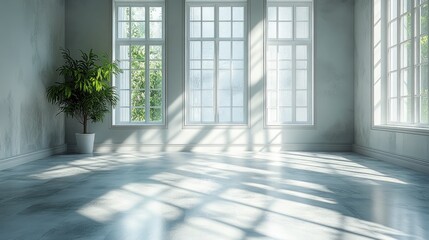 Obraz premium A Stunning Capture of Bright Sunlight Casting Long Shadows in a Minimalist Composition for Elegant Home Decor