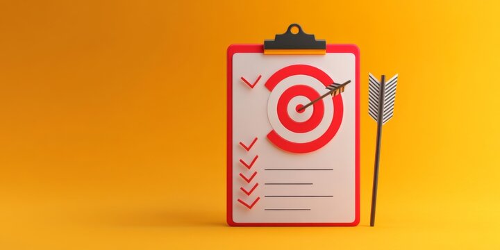 Assignment target. Clipboard, checklist. Project task management and effective time. Check list document, paper check list and to do list with checkboxes