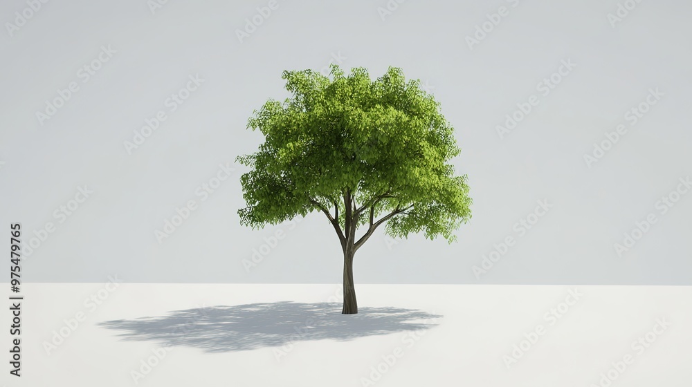 Wall mural Minimalist Tree with Simple Design and Clean Lines. This illustration features a basic, straightforward depiction of a tree, emphasizing simplicity and natural beauty through its minimal structure.