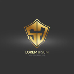 SG gold gradient vector letter logo design