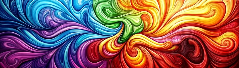 Obraz premium Fluid Swirls of Color Abstract Composition with Vibrant Hues and Dynamic Shapes, abstract art, digital art, color swirl