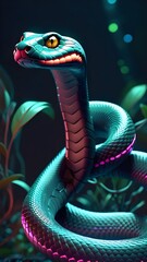 Obraz premium snake in the water