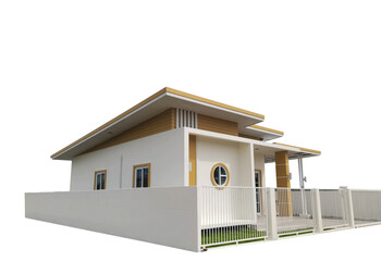 wooden house isolated on white