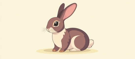 Obraz premium Cartoon rabbit in a flat color design