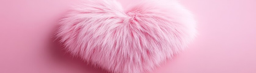 Pink Furry Heart, Pink Background, Valentine's Day, Heart Shape, Love, , Valentine's Day