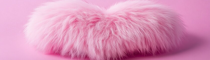 Fototapeta premium Pink Fur Heart Shape, Pink, Heart, Texture