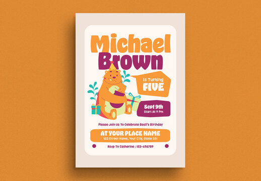 Kids Animal Birthday Invitation