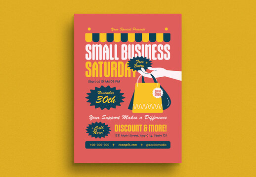 Modern Flat Design Small Business Saturday Event Flyer