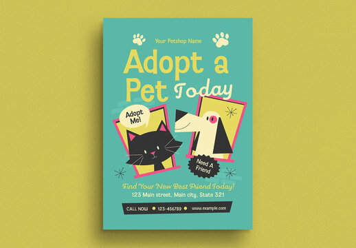 Retro Mid Century Pet Adoption Flyer