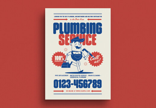 Retro Plumbing Service Flyer