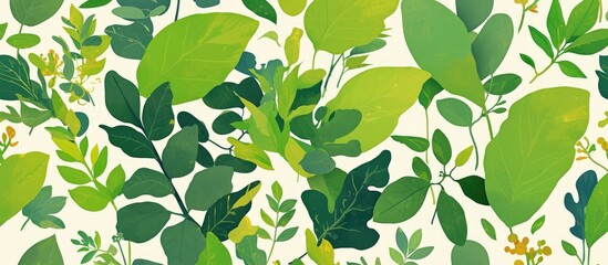 Abstract pattern featuring green leaves perfect for natural themed backgrounds and wallpapers