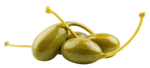 Caper isolated on white background, full depth of field