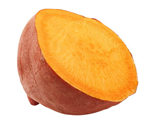 Sweet Potato, yam, isolated on white background, full depth of field