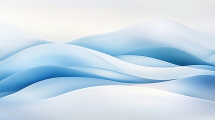 Fototapeta premium Soft gradients of blue and white blend together, creating a tranquil winter landscape that invites calmness and serenity