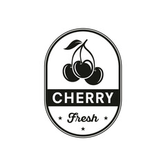 Obraz premium Cherry Fruit logo vector template illustration design