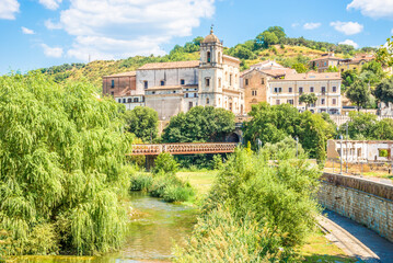 View at the Church of San Francisco in the streets of Cosenza in Italy
