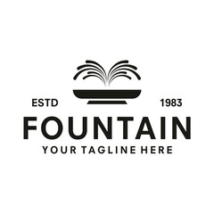 Abstract Fountain of Water Logo Illustration Design