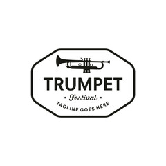 Trumpet logo instrumental vector template illustration design