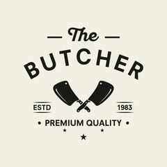 butcher logo vector template illustration design