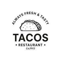 vintage logo tacos vector template illustration