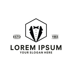 Gentleman icon. Suit icon isolated on white background. Flat design. Vector illustration