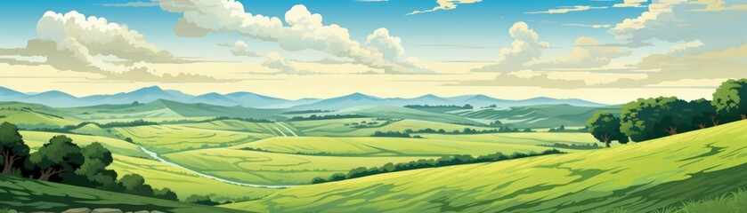 A windswept prairie with tall grasses and a distant thunderstorm, a sense of openness in this natural background illustration