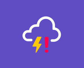 Severe thunderstorm alert warning clouds electricity illustration