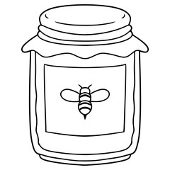 honey jar illustration hand drawn outline vector