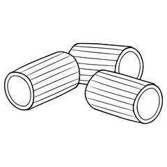 ditalini pasta illustration hand drawn outline vector