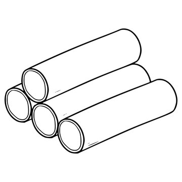 recommend clip art: uncooked cannelloni pasta illustration hand drawn outline vector
