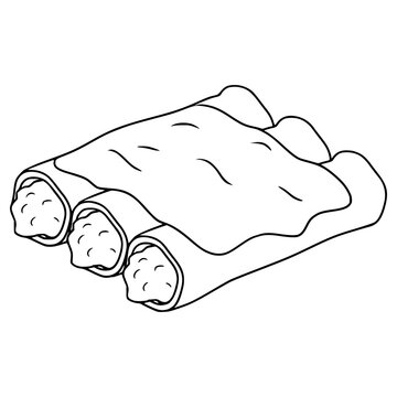 recommend clip art: cannelloni pasta illustration hand drawn outline vector